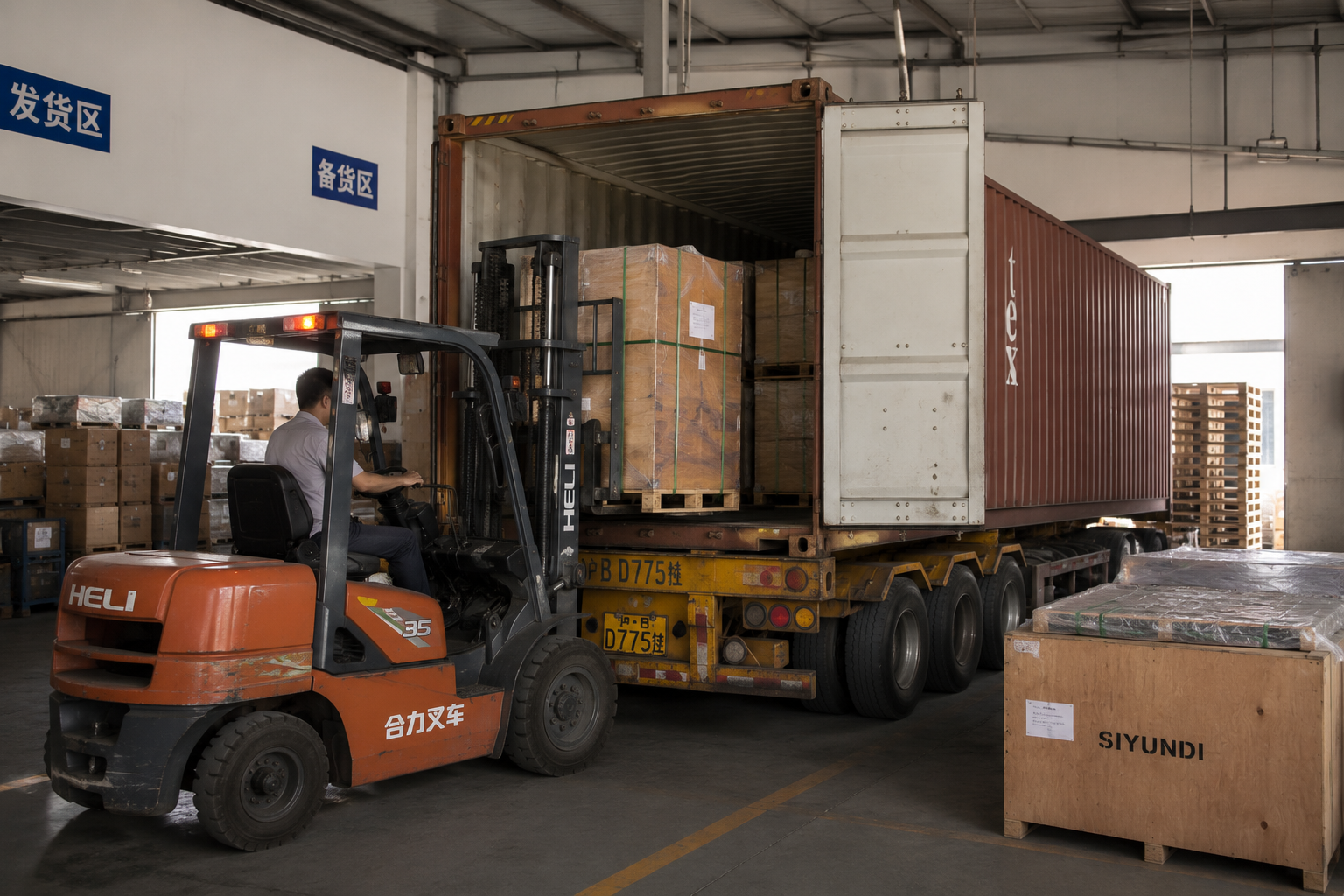 Export-ready packing and shipment coordination for spare parts