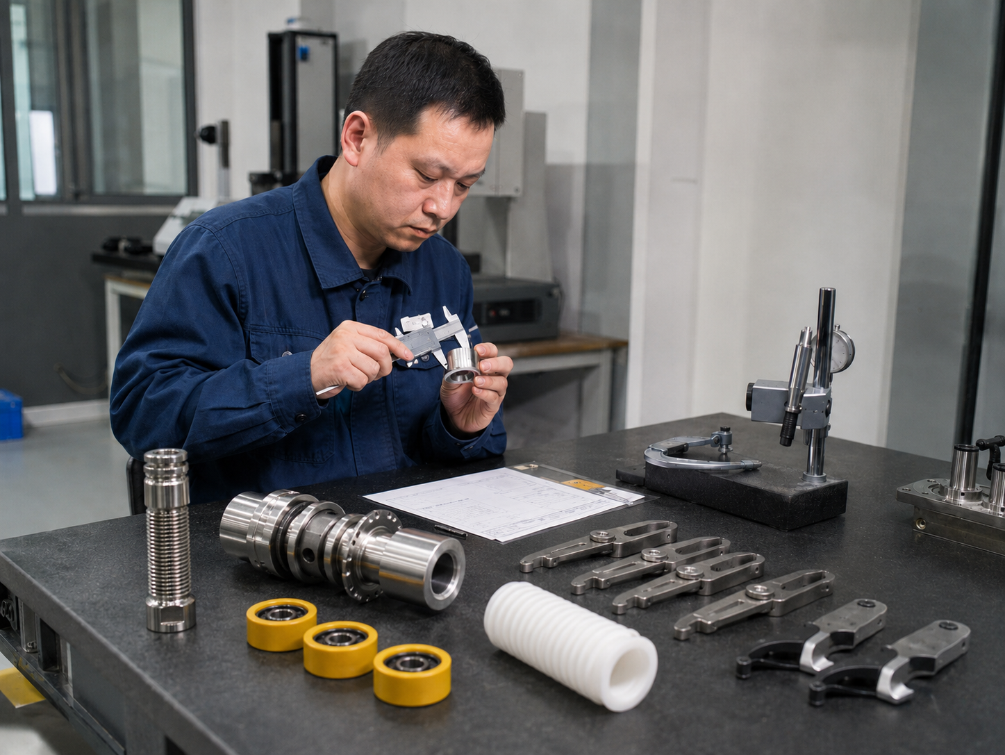 Quality review of industrial spare parts before shipment