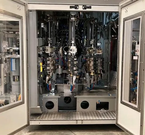 Reference view of stretch blow moulding machine enclosure
